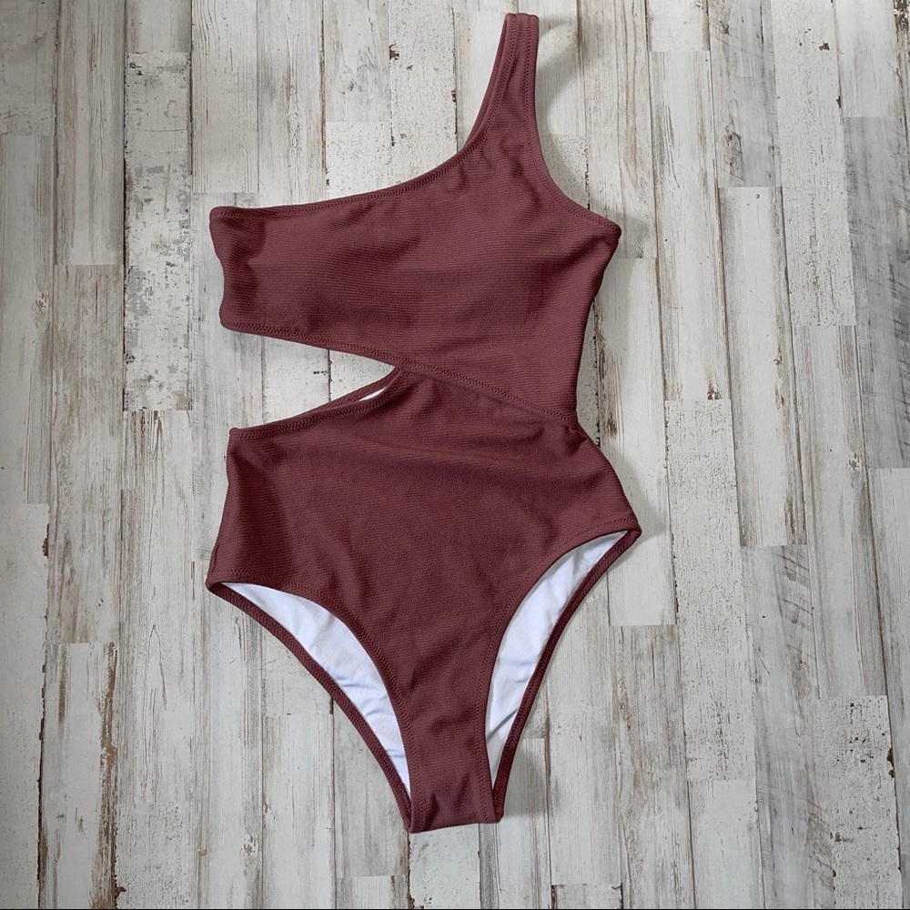 Women’s Mauve One Piece Cutout Swimsuit